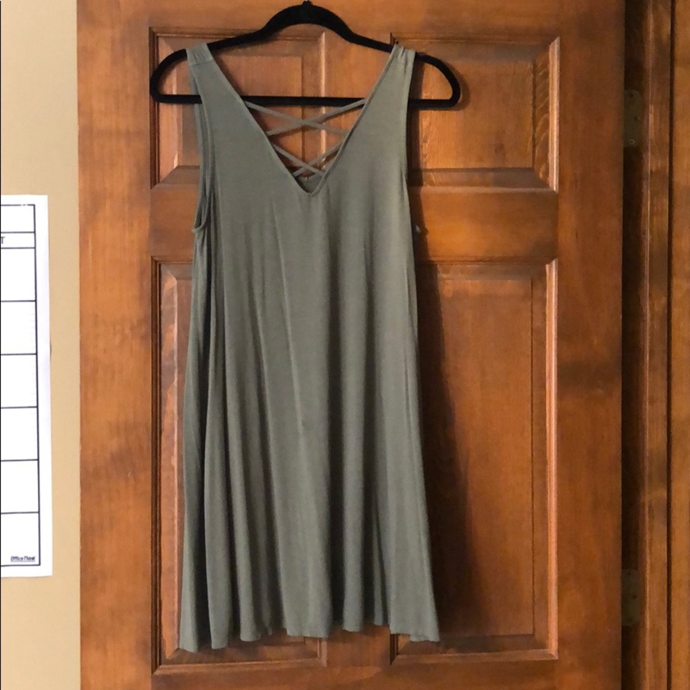 Olive green causal dress